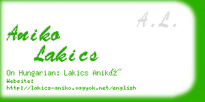 aniko lakics business card